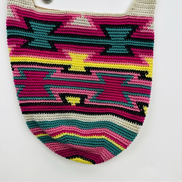 The Sak Hand Crocheted Colorful Southwestern Print Purse - Picture 3 of 11